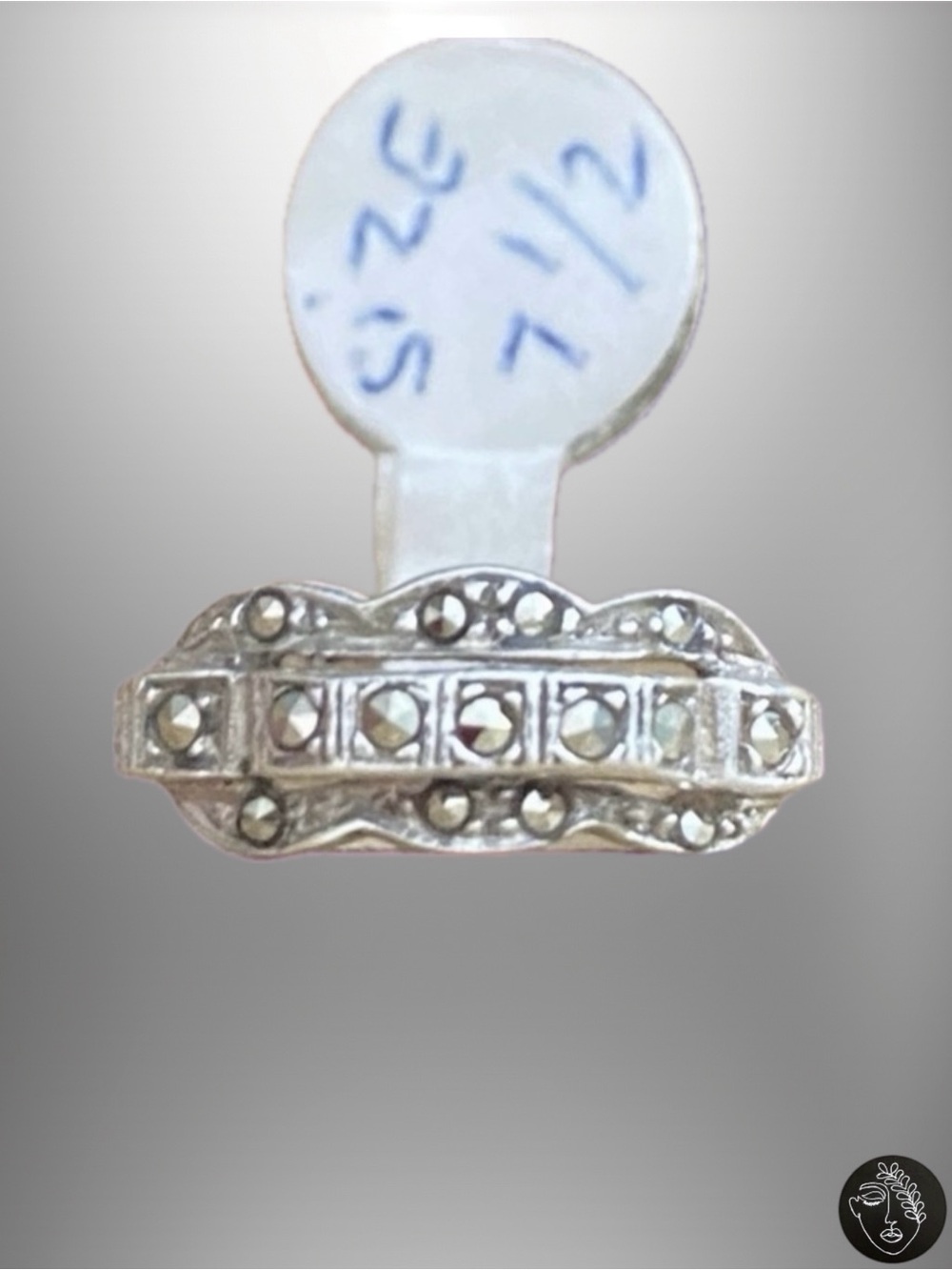 Vintage Sterling Silver Marcasite Infinity Knot Ring 925 NWT Size 7.5 Retro